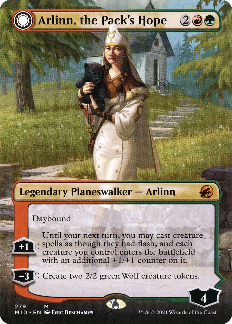 Arlinn, the Pack's Hope // Arlinn, the Moon's Fury (279) Foil - Innistrad: Midnight Hunt