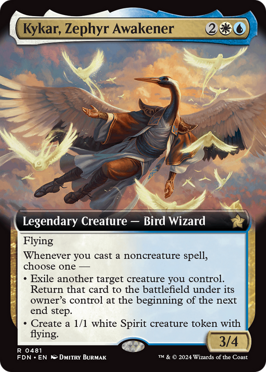 Kykar, Zephyr Awakener (Extended Art) [Foundations] Foil