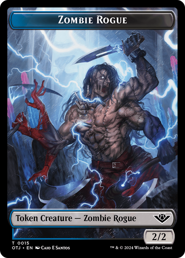 Zombie Rogue Token [Outlaws of Thunder Junction Tokens] | Silver Goblin
