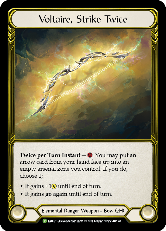 Voltaire, Strike Twice (Golden) [FAB075] (Promo)  Cold Foil | Silver Goblin