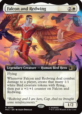 Falcon and Redwing (Extended Art) (304) - Commander: Marvel Super Heroes