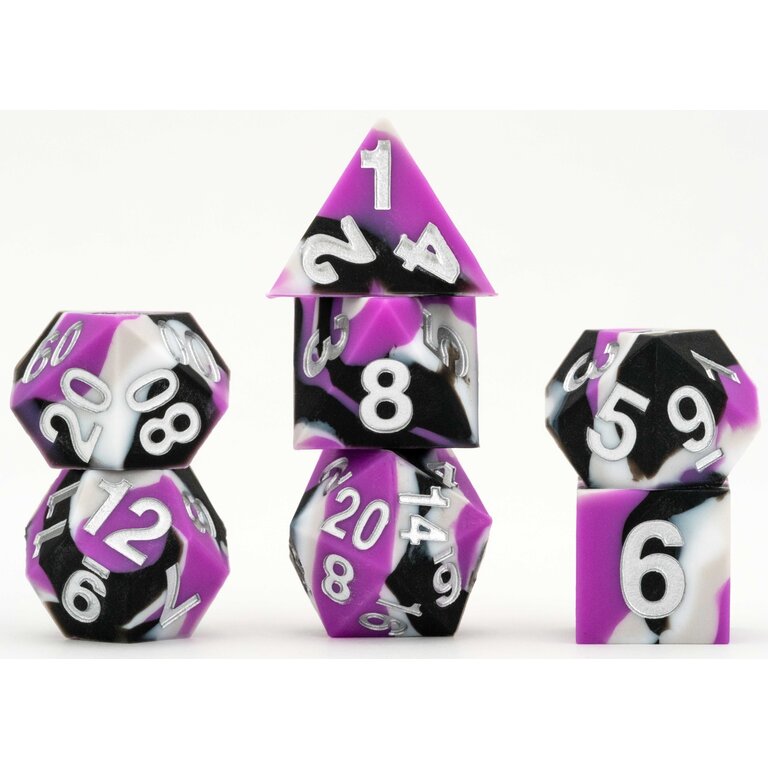 FanRoll Pride Sharp Edge Silicone Rubber Poly Dice Set