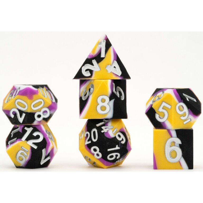 FanRoll Pride Sharp Edge Silicone Rubber Poly Dice Set
