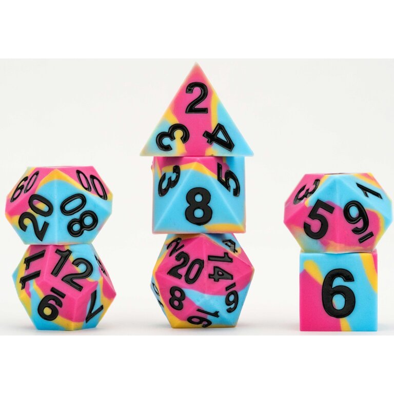 FanRoll Pride Sharp Edge Silicone Rubber Poly Dice Set
