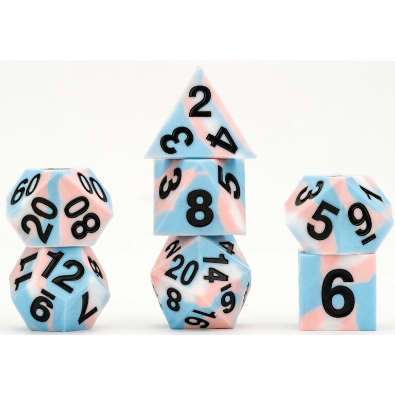 FanRoll Pride Sharp Edge Silicone Rubber Poly Dice Set