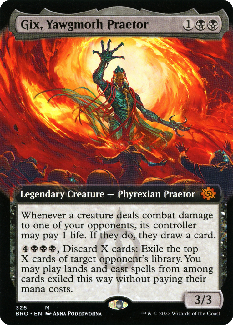 Gix, Yawgmoth Praetor (Extended Art) (326) - The Brothers' War