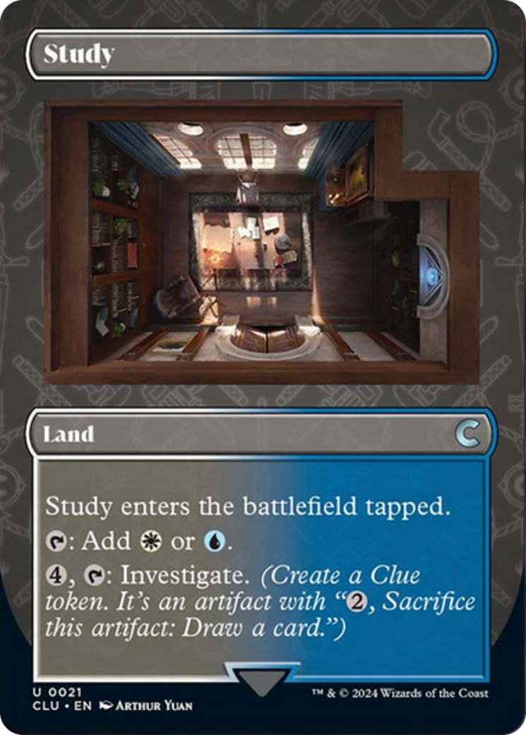 Study (Borderless) [Ravnica: Clue Edition] | Silver Goblin