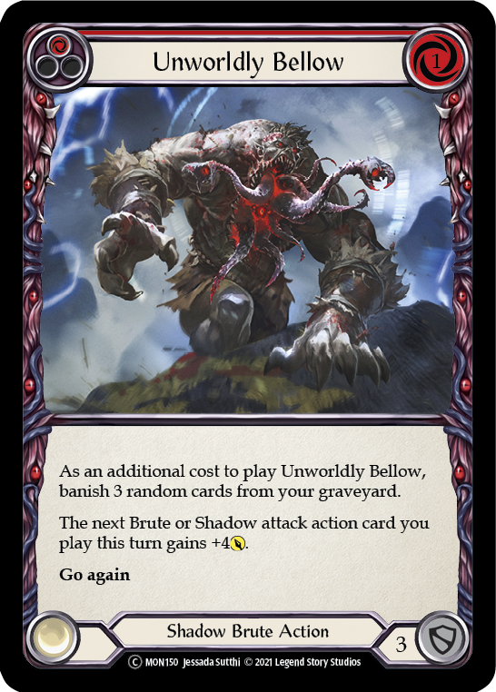 Unworldly Bellow (Red) [U-MON150-RF] (Monarch Unlimited)  Unlimited Rainbow Foil | Silver Goblin