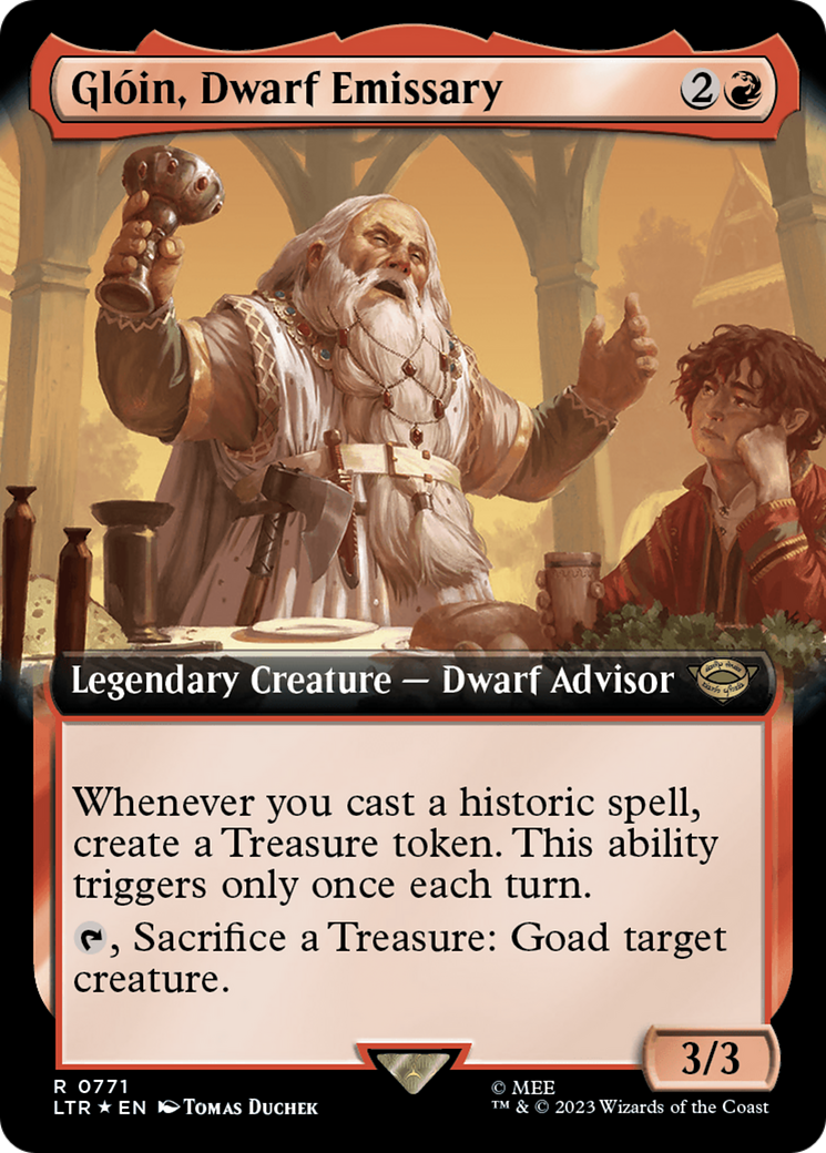 Glóin, Dwarf Emissary (Extended Art) (771) Foil - The Lord of the Rings: Tales of Middle-earth