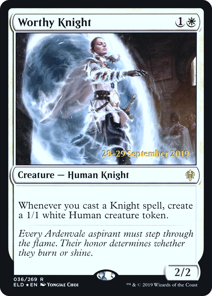 Worthy Knight (36s) Foil - Throne of Eldraine Promos