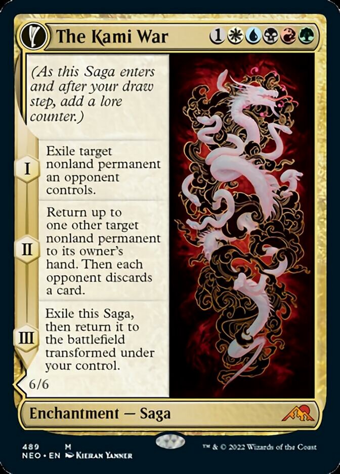 The Kami War (Extended Art) (489) Foil - Kamigawa: Neon Dynasty