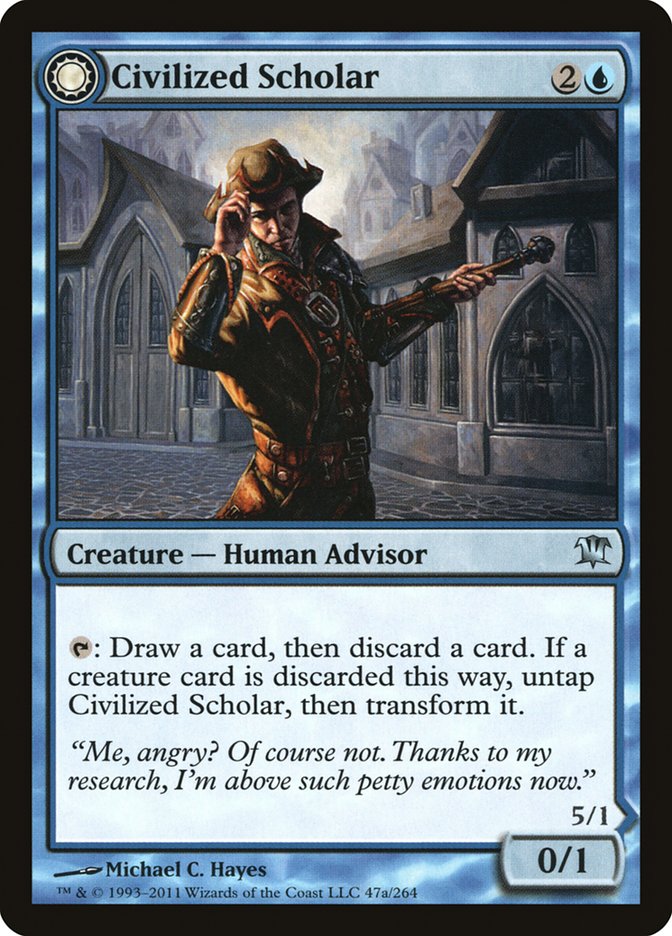 Civilized Scholar // Homicidal Brute (047) Foil - Innistrad