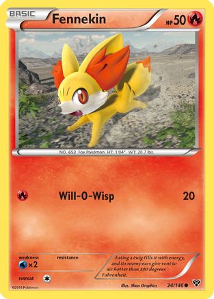 Fennekin (24) Reverse Holofoil - XY Base Set