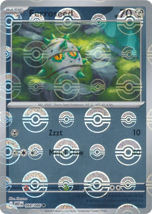 Ferroseed (Poke Ball Pattern) (68) Reverse Holofoil - White Flare