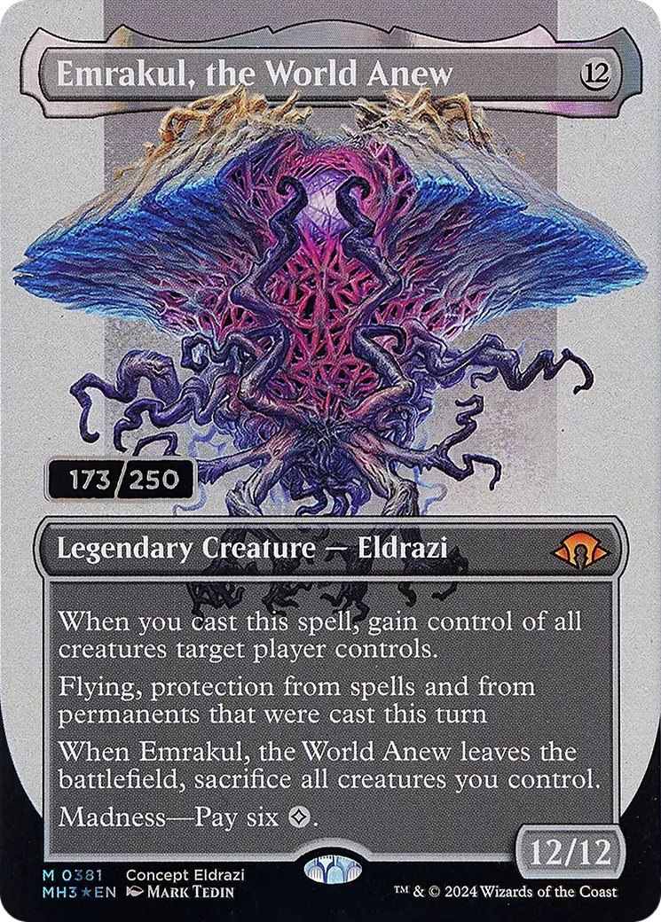 Emrakul, the World Anew (Borderless) (Serial Numbered) (381) Foil - Modern Horizons 3