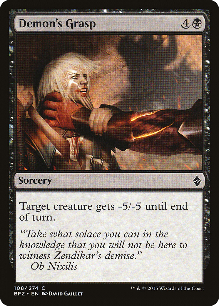 Demon's Grasp [Battle for Zendikar] Foil
