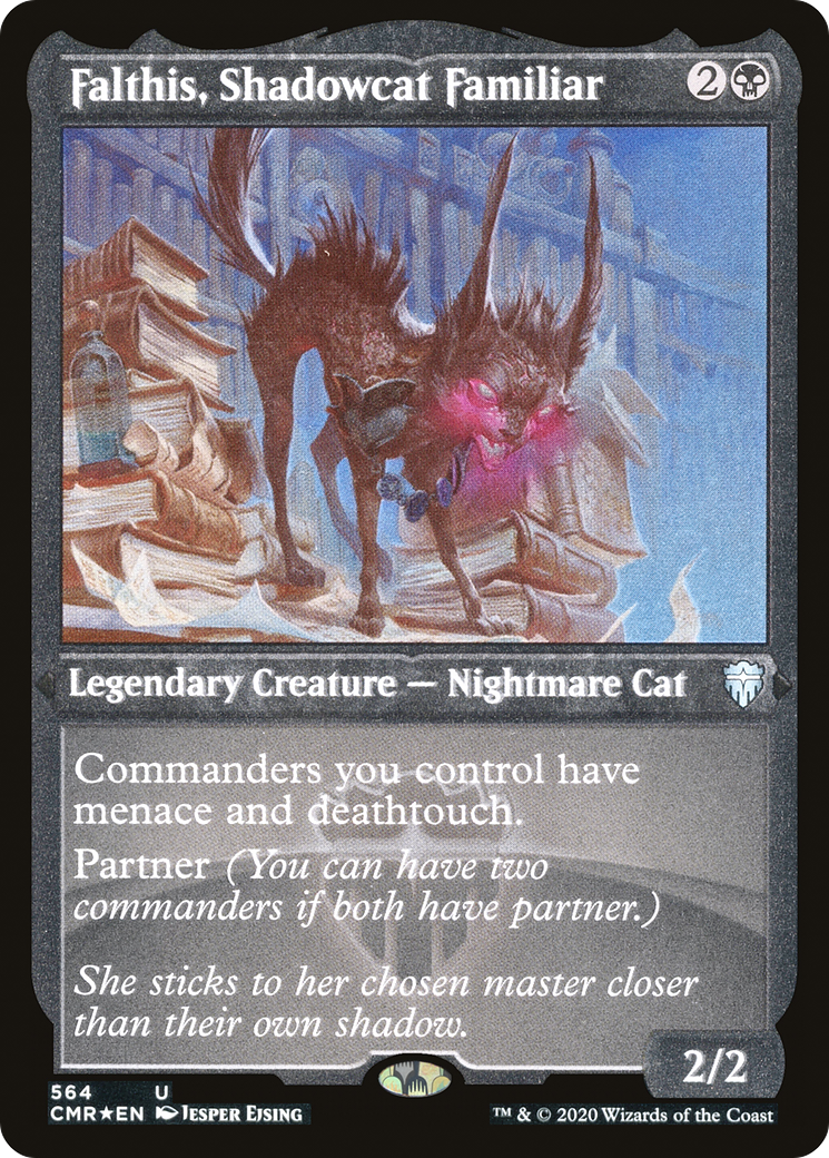 Falthis, Shadowcat Familiar (Etched) [Commander Legends] | Silver Goblin