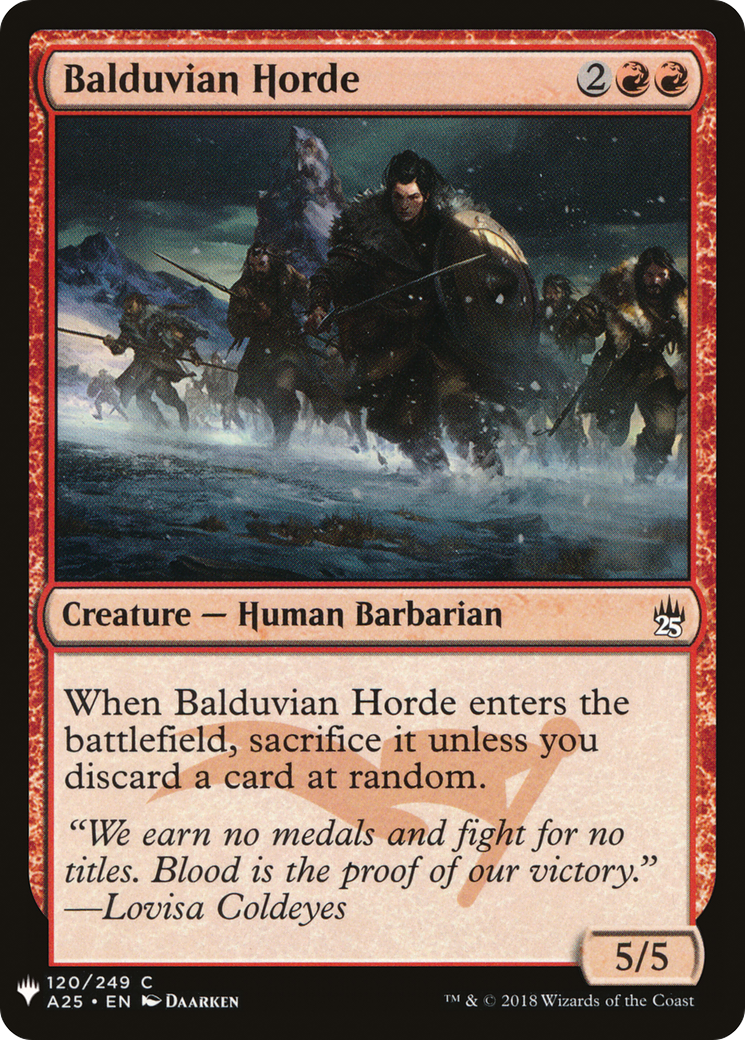 Balduvian Horde (A25-120) - The List