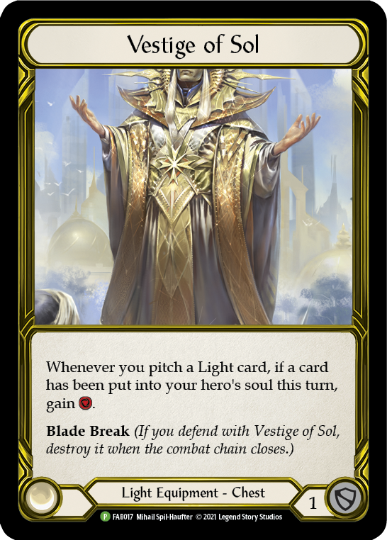 Vestige of Sol (Golden) [FAB017] (Promo)  Cold Foil | Silver Goblin