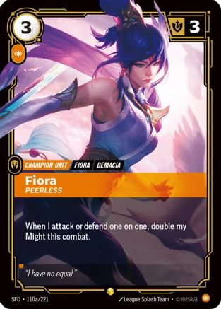 Fiora – Peerless (Alternate Art) (110a) Foil - Spiritforged