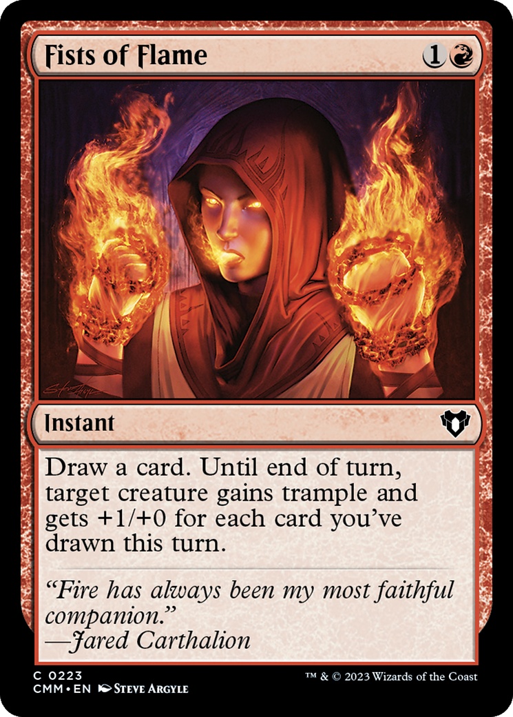 Fists of Flame (223) Foil - Commander Masters