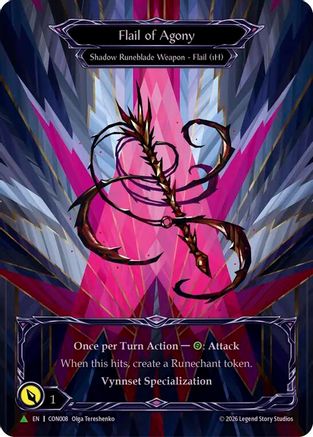 Flail of Agony (Marvel) (CON008) Rainbow Foil - Flesh and Blood: Promo Cards