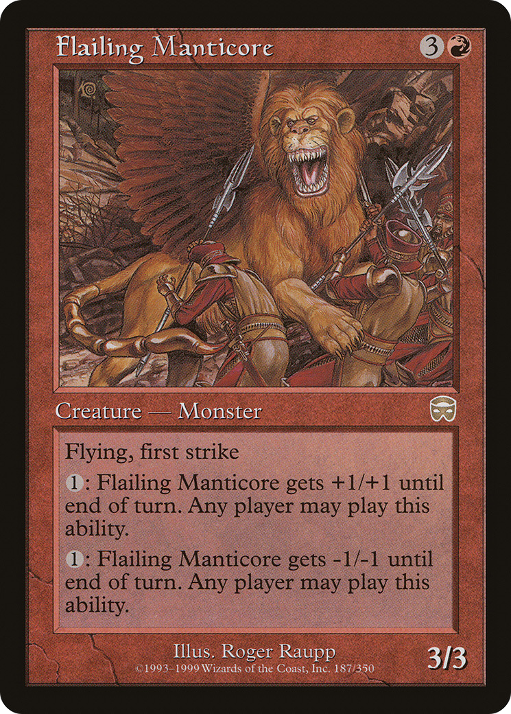 Flailing Manticore (187) Foil - Mercadian Masques