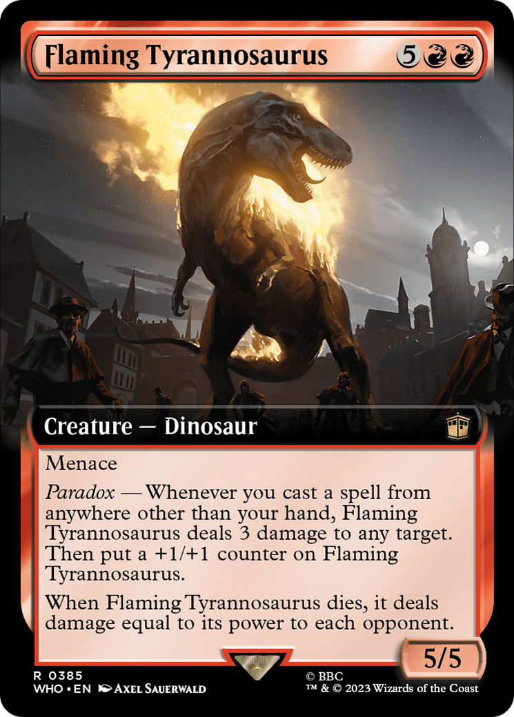 Flaming Tyrannosaurus (Extended Art) (385) - Doctor Who