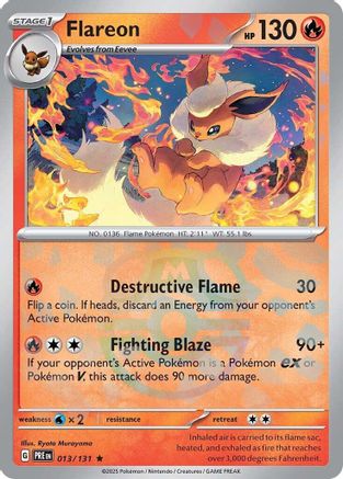Flareon (Master Ball Pattern) (13) Reverse Holofoil - Prismatic Evolutions