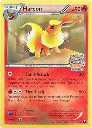 Flareon (Regional Championships) (12) Reverse Holofoil - Dark Explorers