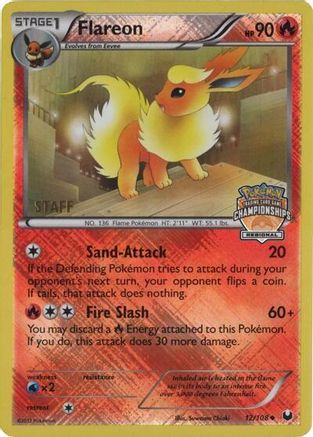 Flareon (Regional Championships) [Staff] (12) Reverse Holofoil - Dark Explorers