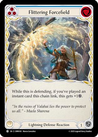 Flittering Forcefield (Blue) (OMN183) Rainbow Foil - Omens of the Third Age