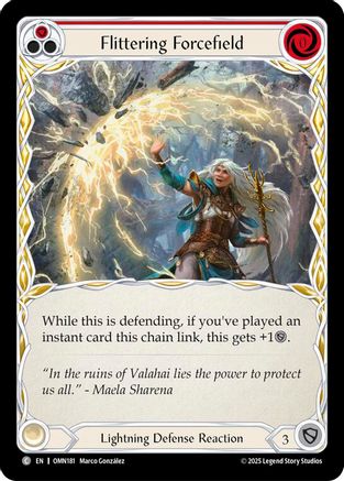 Flittering Forcefield (Red) (OMN181) Rainbow Foil - Omens of the Third Age