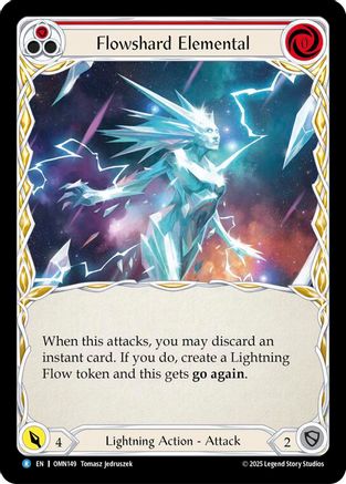 Flowshard Elemental (Red) (OMN149) Rainbow Foil - Omens of the Third Age