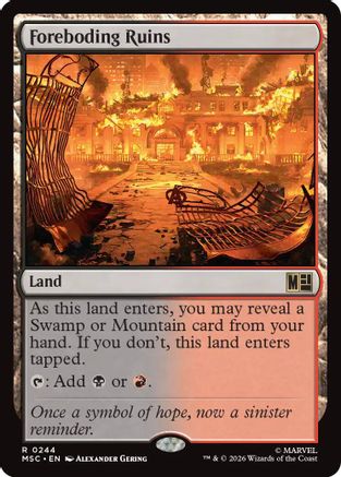 Foreboding Ruins (244) Surge Foil - Commander: Marvel Super Heroes