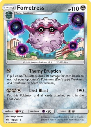Forretress (124) Reverse Holofoil - Lost Thunder
