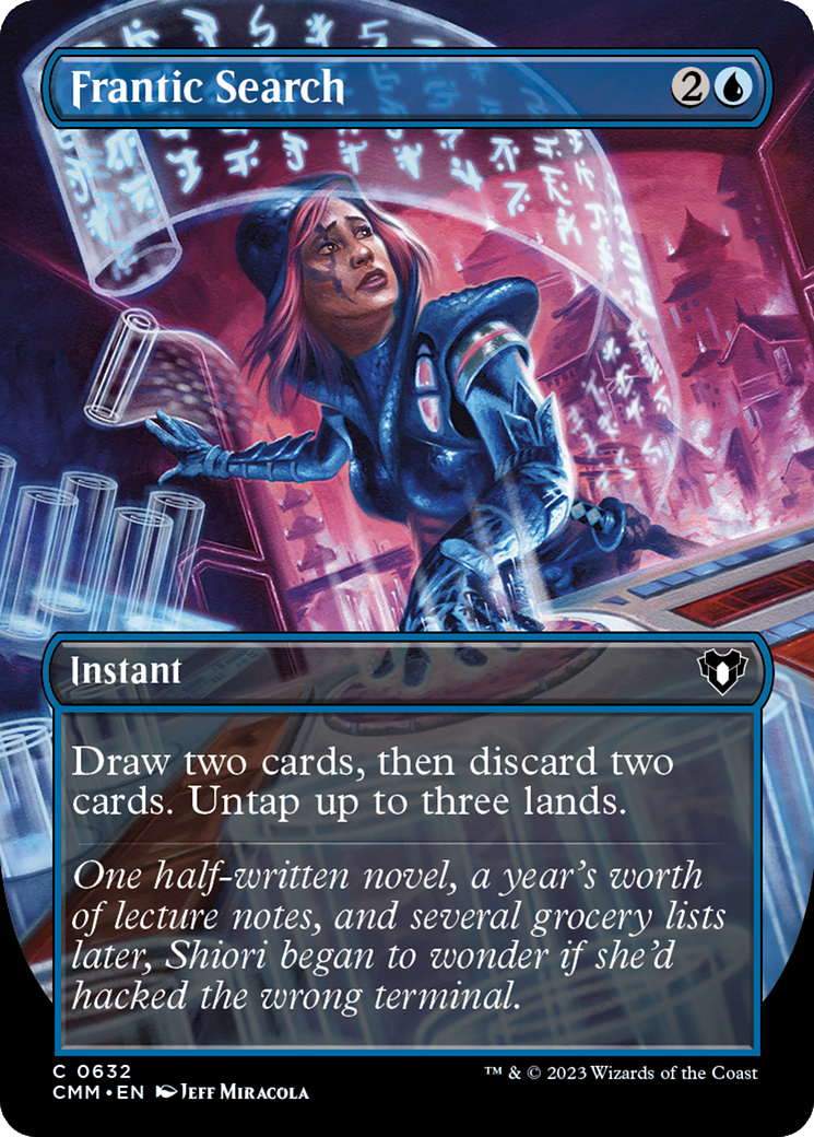 Frantic Search (Borderless) (632) - Commander Masters