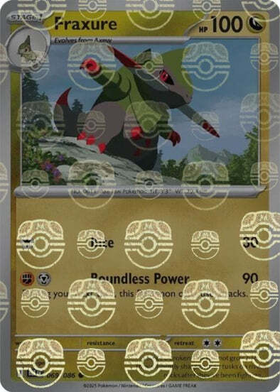 Fraxure (Master Ball Pattern) (69) Reverse Holofoil - Black Bolt