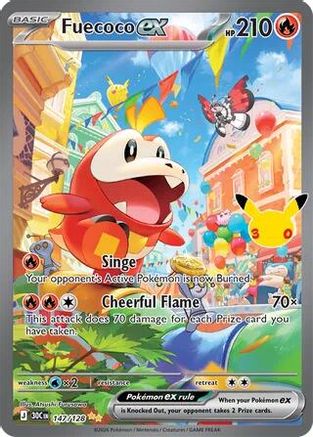 Fuecoco ex (Alternate Full Art) (147) Holofoil - 30th Celebration