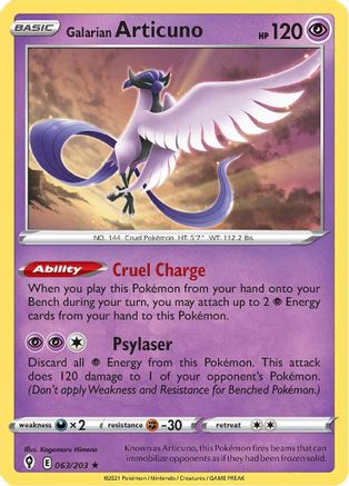Galarian Articuno (63) Holofoil - Evolving Skies