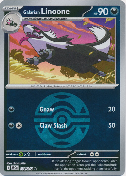 Galarian Linoone (Dusk Ball) (131) Reverse Holofoil - Ascended Heroes