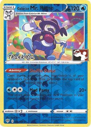 Galarian Mr. Rime (Pokemon League) [Thank You] (36) Reverse Holofoil - Miscellaneous Cards & Products