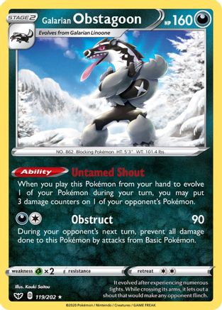 Galarian Obstagoon (119) Holofoil - Sword & Shield
