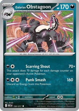 Galarian Obstagoon (132) Reverse Holofoil - Ascended Heroes