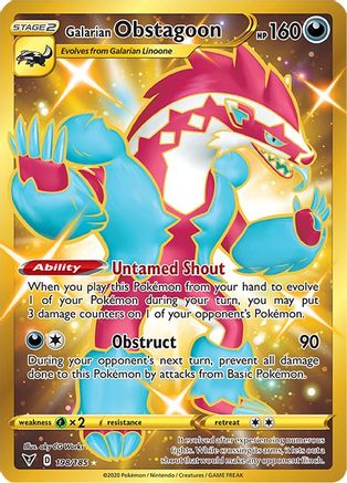 Galarian Obstagoon (Gold) (198) Holofoil - Vivid Voltage