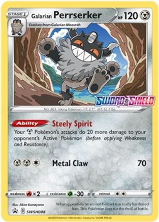 Galarian Perrserker (Prerelease) (SWSH008) Holofoil - Black Star Promos