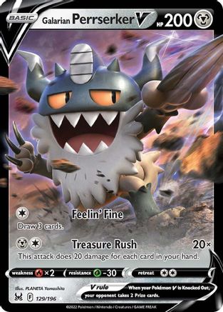 Galarian Perrserker V (129) Holofoil - Lost Origin
