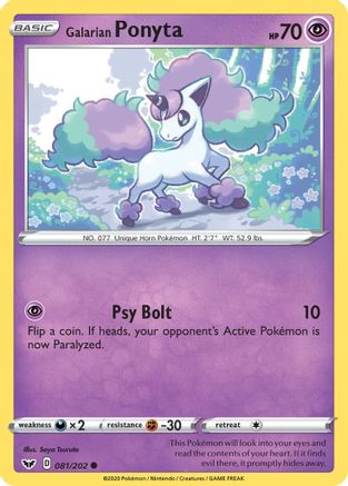 Galarian Ponyta (81) Reverse Holofoil - Sword & Shield