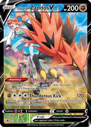 Galarian Zapdos V (Alternate Full Art) (TG19) Holofoil - Astral Radiance
