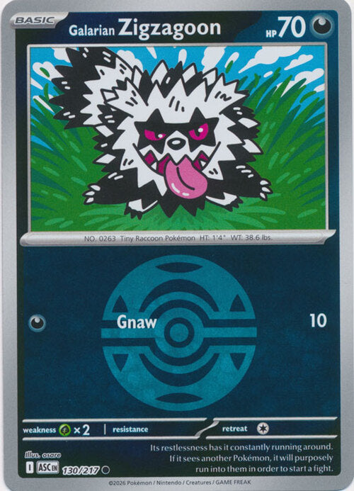 Galarian Zigzagoon (Dusk Ball) (130) Reverse Holofoil - Ascended Heroes